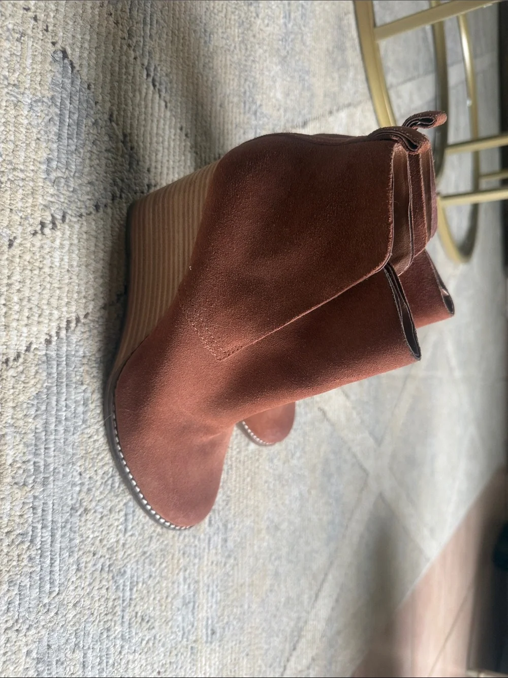 Lucky Brand Rust Suede Ankle Booties